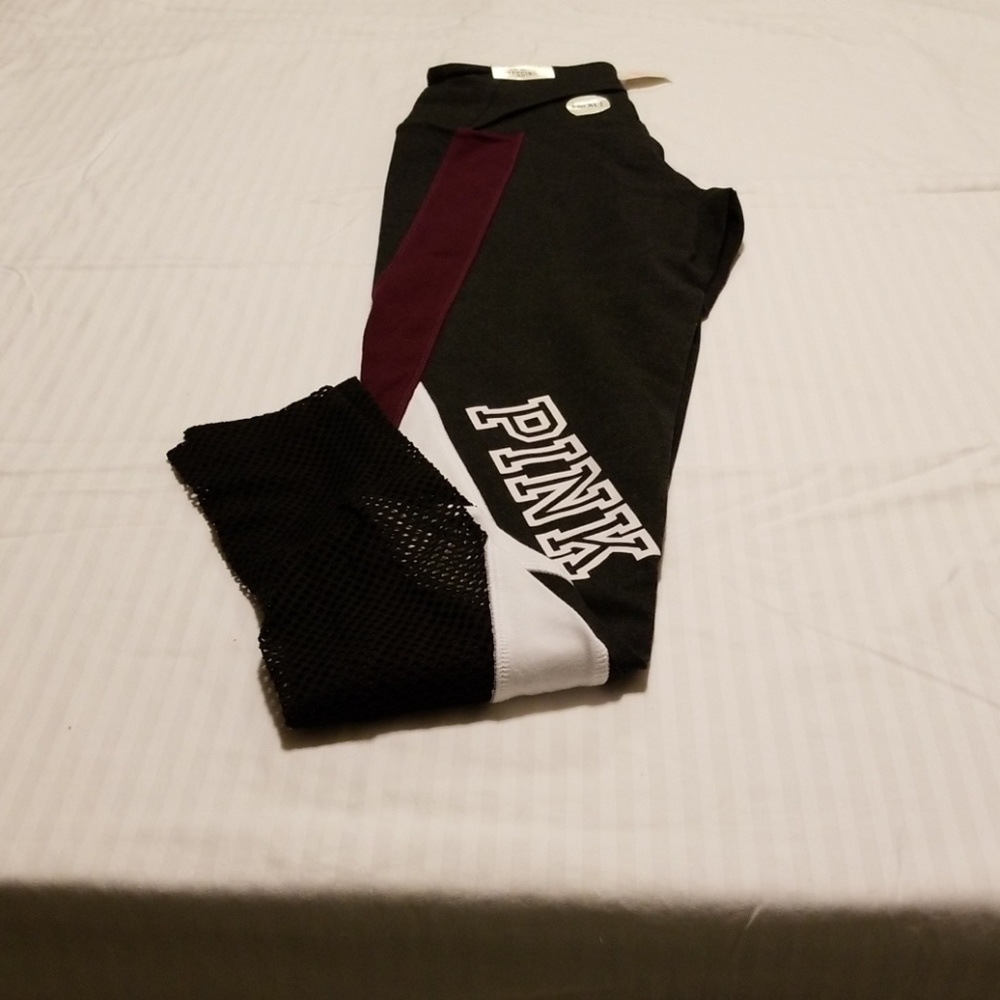Black, white and maroon leggings